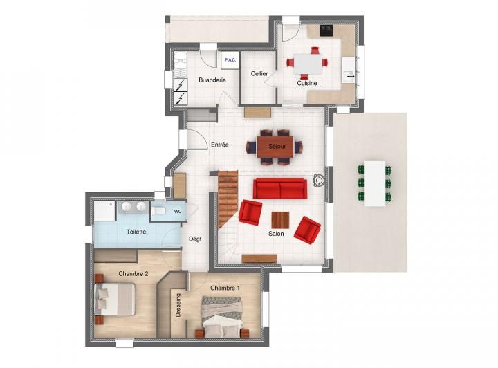 Plan de Maison AP 3CH 122 - Ardoise